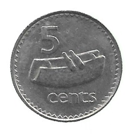 MOEDA DAS ILHAS FIJI 5 CENTS 1982 KM 29