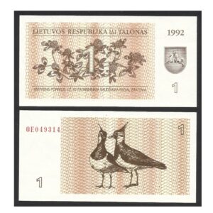CÉDULA DA LITUÂNIA 1 TALONAS 1992 FE
