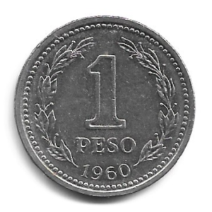 MOEDA DA ARGENTINA 1 PESO 1960 KM 57