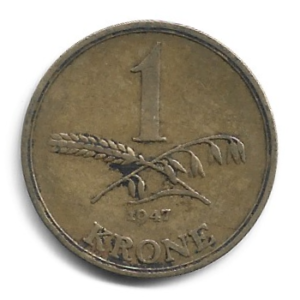 MOEDA DA DINAMARCA 1 KRONE 1947 KM 835