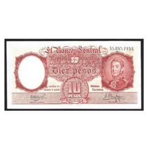 CÉDULA DA ARGENTINA 10 PESOS SOB/FE