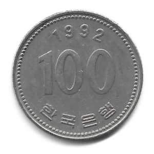 MOEDA DA CORÉIA DO SUL 100 WON 1992 KM 35