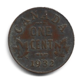 MOEDA DO CANADÁ 1 CENT 1932 KM 28