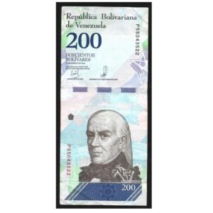 CÉDULA DA VENEZUELA 200 BOLÍVARES 2018 MBC