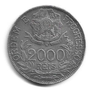 MOEDA DO BRASIL 2000 RÉIS 1913 P 705 SOBERBA +