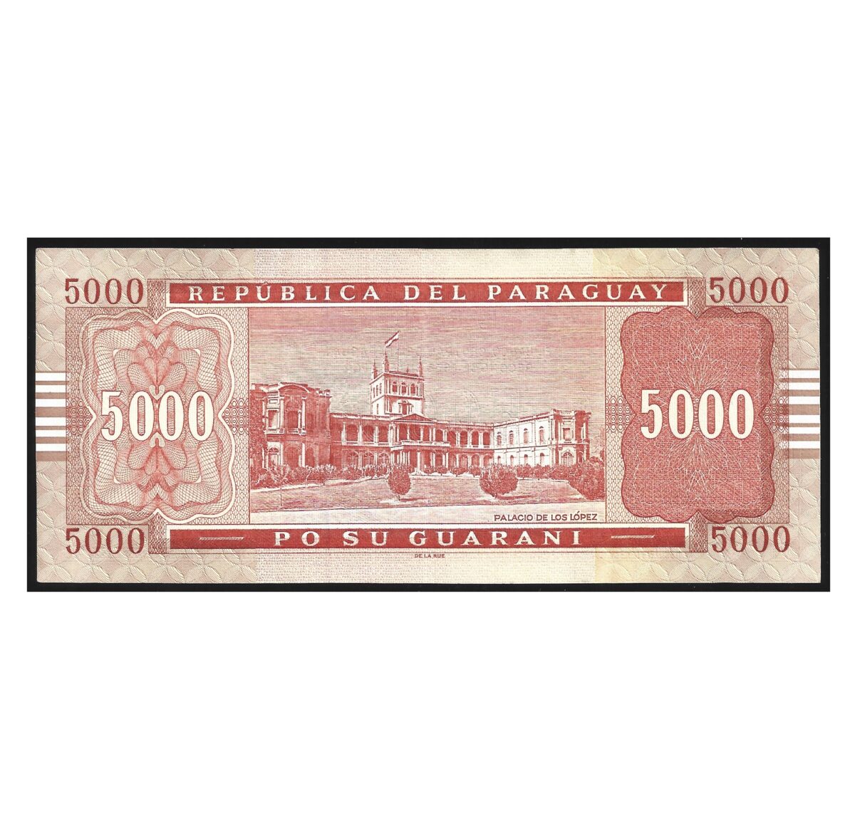 CÉDULA DO PARAGUAI 5000 GUARANIS 2005 SOBERBA - Imagem 2