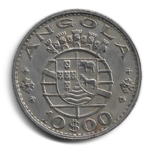MOEDA DE ANGOLA 10 ESCUDOS 1969 KM 79