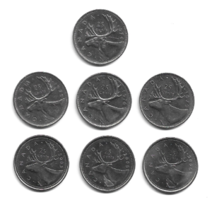 MOEDAS DO CANADÁ 25 CENTS