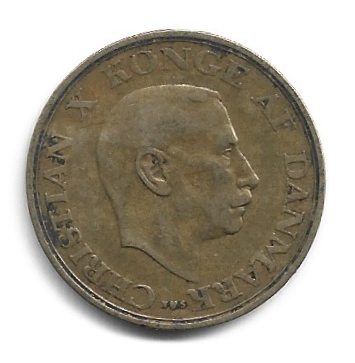 MOEDA DA DINAMARCA 1 KRONE 1947 KM 835 - Imagem 2