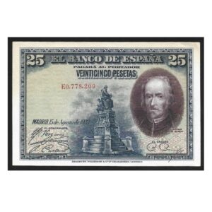 CÉDULA DA ESPANHA 25 PESETAS SOB/FE