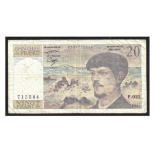 CÉDULA DA FRANÇA 20 FRANCOS 1987 BC