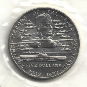 MOEDA DAS ILHAS MARSHALL 5 DÓLARES 1992 KM 84