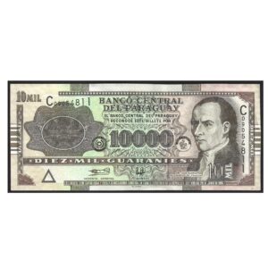 CÉDULA DO PARAGUAI 10000 GUARANIS SOBERBA