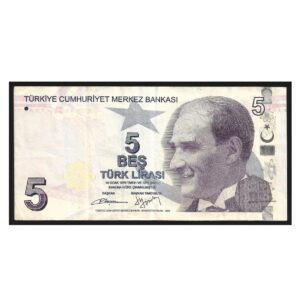 CÉDULA DA TURQUIA 5 LIRAS MBC
