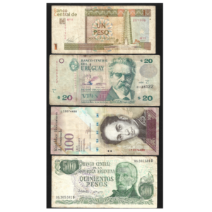 CÉDULAS CUBA  URUGUAI  VENEZUELA  ARGENTINA BC E MBC