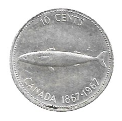 MOEDA DO CANADÁ 10 CENTS 1967 KM 67 A
